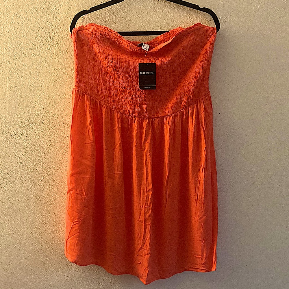 Coral tube top dress NWT